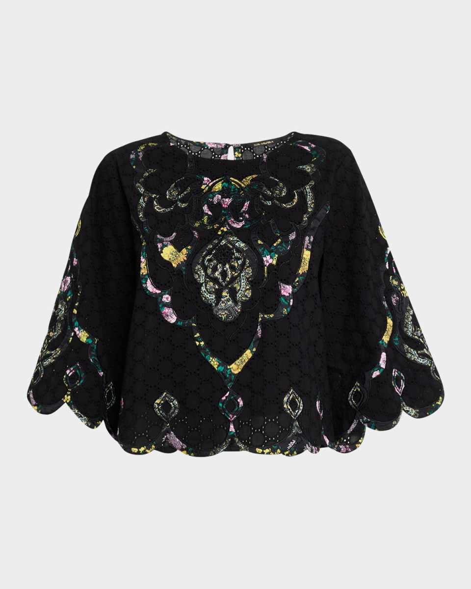 Ramona Scalloped Eyelet Applique Blous